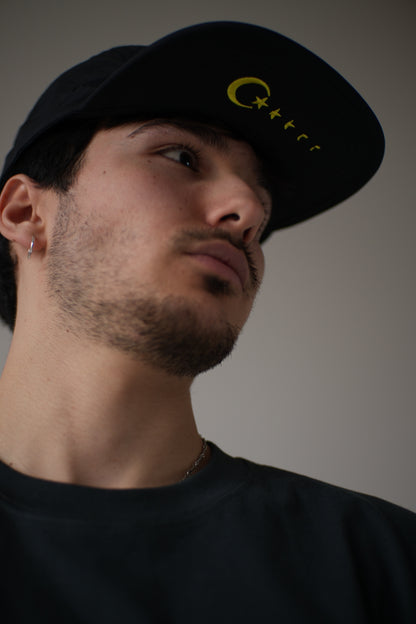 Black Five-Panel Cap